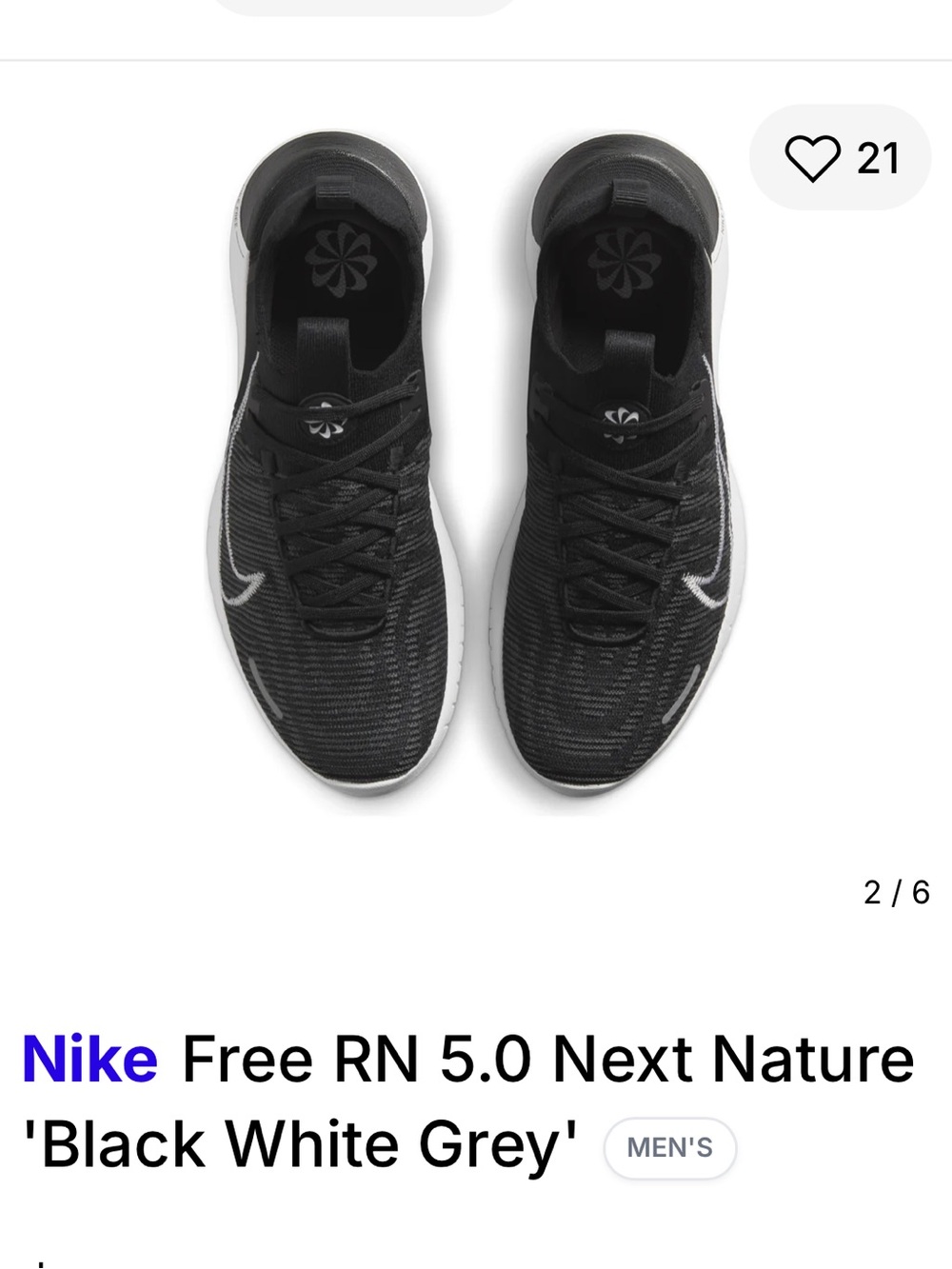 Nike Free RN 5.0 Next Nature Men's Black and Grey Athletic Running Shoes
